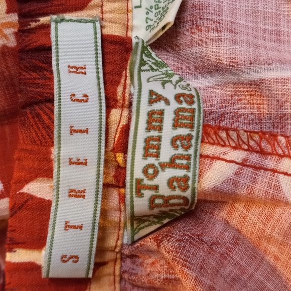 Tommy Bahama L Silk Blend Pants Floral Tropical Wide Leg Elastic Drawstring - Picture 3 of 14